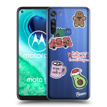 Etui na Motorola Moto G8 - Christmas Stickers