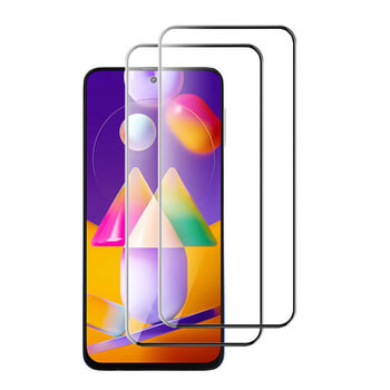 3x Picasee ochronne szkło hartowane 3D z ramką do Samsung Galaxy M31s - czarne – 2+1 gratis