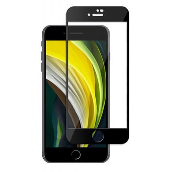 3x Picasee ochronne szkło hartowane 3D z ramką do Apple iPhone SE 2020 - czarne – 2+1 gratis