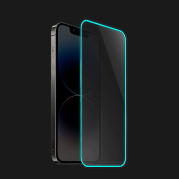 Picasee Ochronne szkło hartowane z rozbłyskującą w ciemności ramką do Huawei P40 Lite - Niebieski
