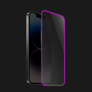 Picasee Ochronne szkło hartowane z rozbłyskującą w ciemności ramką do Apple iPhone XR - Różowa