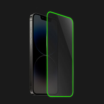 3x Picasee Ochronne szkło hartowane z rozbłyskującą w ciemności ramką do Apple iPhone 14 Pro - Zielona