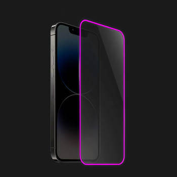 3x Picasee Ochronne szkło hartowane z rozbłyskującą w ciemności ramką do Apple iPhone 15 - Różowa