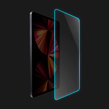 3x Picasee Ochronne szkło hartowane z rozbłyskującą w ciemności ramką na tablet do Apple iPad Pro 11" 2019 (1.gen.) - Niebieski