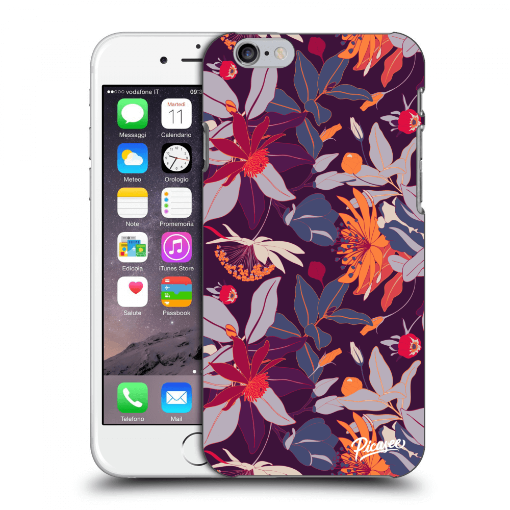 Silikonowe Przeźroczyste Etui Na Apple IPhone 6/6S - Purple Leaf