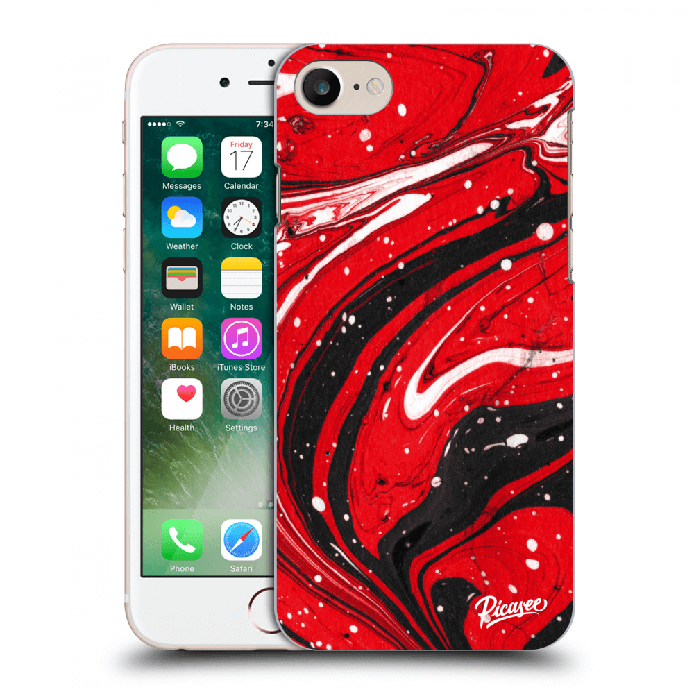 Silikonowe Przeźroczyste Etui Na Apple IPhone 8 - Red Black