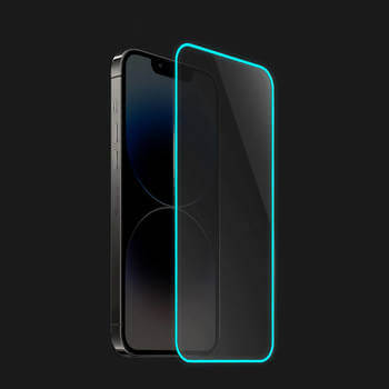 3x Picasee Ochronne szkło hartowane z rozbłyskującą w ciemności ramką do Apple iPhone 15 - Niebieski